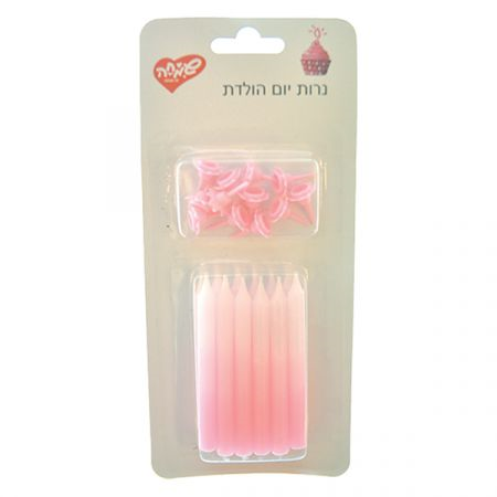 12 יחדות נרות ורוד