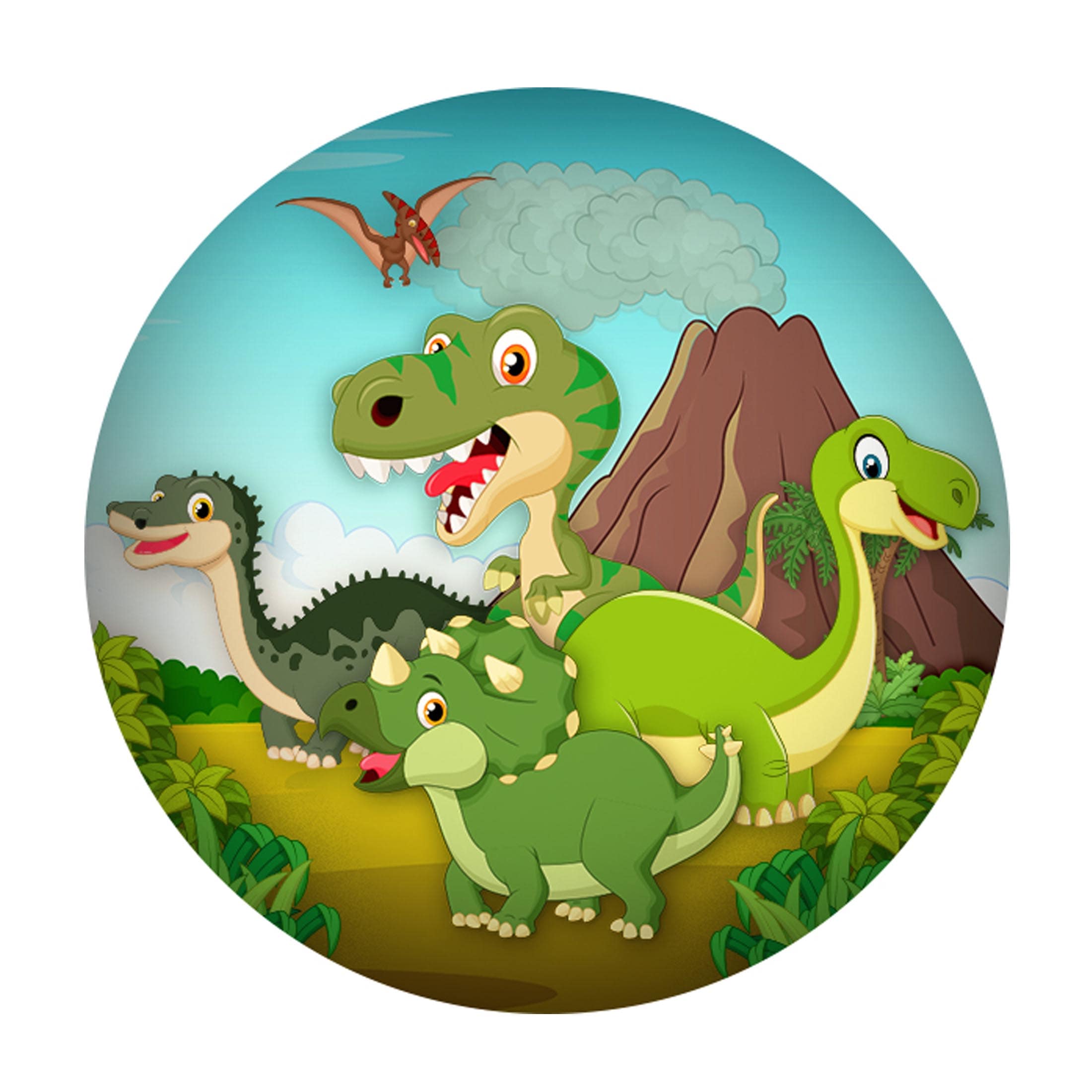Dinosaurs-Round-Label